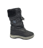 Cizme dama 40, material textil, imitatie de piele, negru , imblanite