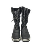 Cizme dama 40, material textil, imitatie de piele, negru , imblanite - imagine 3