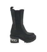 Ghete dama Piao Du 36, imitație de piele, negru, imblanite