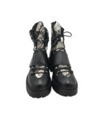 Ghete dama Piao Du 36, imitație de piele, negru, imblanite - imagine 3