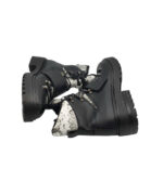 Ghete dama Piao Du 36, imitație de piele, negru, imblanite - imagine 4