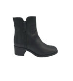 Botine dama Salamander 37, piele, negru, imblanite
