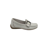 Mocasini dama 36, piele, alb