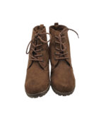 Botine dama Pesaro 39, material textil, maro - imagine 3