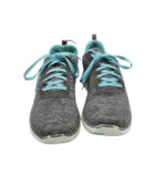 Adidasi dama Skechers 39, material textil, gri - imagine 3