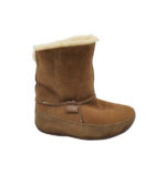 Cizme dama Fitflop 37, piele intoarsa, maro,  imblanite
