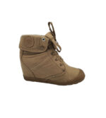 Botine dama Fashion 37, material textil, maro (talpa falsa)