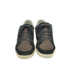 Tenisi barbati Lacoste 44.5, material textil, piele intoarsa, negru gri - imagine 3