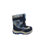 Cizme copii  26, imitație de piele, material textil, gri albastru , captusite