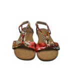 Sandale dama 40, material textil, rosu alb - imagine 3