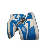 Adidasi barbati Nike Jordan, 46, piele, alb albastru - imagine 4