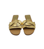 Saboti dama Zara, 38, imitație de piele, auriu - imagine 3