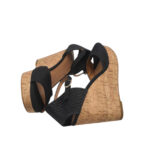 Sandale dama H&M, 39, material textil, negru - imagine 4