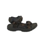 Sandale barbati 41, material textil, maro negru