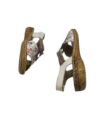 Sandale dama Loretta, 40, material textil, piele, alb - imagine 4