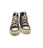 Tenisi dama 36, material textil, negru multicolor - imagine 3