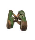 Saboti dama 37, imitatie de piele, verde - imagine 4