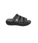 Saboti dama 40, material textil, piele intoarsa, negru