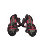 Sandale copii 30, imitație de piele, negru roz - imagine 5