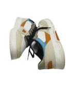 Adidasi barbati Zara 45, imitatie de piele, crem albastru - imagine 4