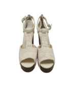 Sandale dama H&M, 41, material textil, alb - imagine 3