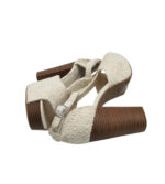 Sandale dama H&M, 41, material textil, alb - imagine 4