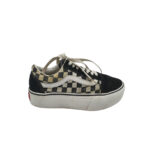 Tenisi dama Vans 36.5, material textil, piele intoarsa, alb negru