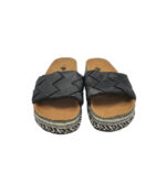 Saboti dama 39, imitație de piele, negru - imagine 3