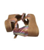 Sandale dama 40, imitație de piele, multicolor - imagine 4