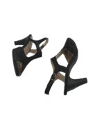 Sandale dama Caprice, 38, piele intoarsa , negru - imagine 2