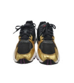 Adidasi dama Adidas, 40, imitatie de piele, material textil, piele, negru auriu - imagine 3