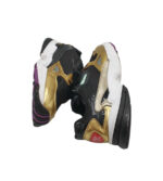 Adidasi dama Adidas, 40, imitatie de piele, material textil, piele, negru auriu - imagine 4