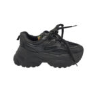 Adidasi dama 39, imitatie de piele, material textil, negru