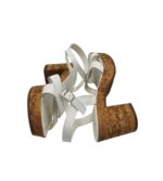 Sandale dama Lascana, 40, imitatie de piele, alb - imagine 4