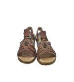 Sandale dama Loretta, 39, material textil, piele, bej - imagine 4