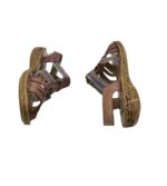 Sandale dama Loretta, 39, material textil, piele, bej - imagine 2