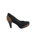 Pantofi dama Tamaris, 39, piele intoarsa, negru maro