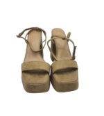 Sandale dama Bershka, 39, material textil, maro - imagine 3