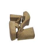 Sandale dama Bershka, 39, material textil, maro - imagine 4