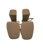 Sandale dama Bershka, 39, material textil, maro - imagine 5