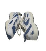 Adidasi dama Ny, 38, imitatie de piele, material textil, alb albastru - imagine 4