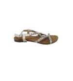 Sandale dama Ideal Shoes, 37, imitatie de piele, alb
