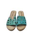 Saboti dama 38, piele, albastru - imagine 3