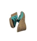 Saboti dama 38, piele, albastru - imagine 4