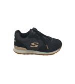 Adidasi dama Skechers, 39, piele intoarsa, material textil, negru