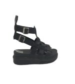 Sandale dama 40, imitatie de piele, negru