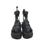 Sandale dama 40, imitatie de piele, negru - imagine 4