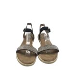 Sandale dama 39, material textil, piele, negru - imagine 4