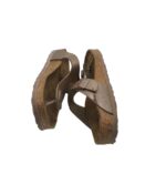 Saboti dama Birkenstock, 39, imitatie de piele, maro - imagine 4