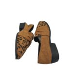 Pantofi dama 39, material textil, maro - imagine 4